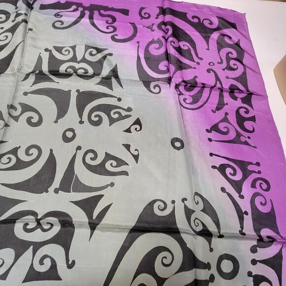 Colorful Square Silk Scarf Handpainted Batik Fuji Silk Scarf - NEW - Picture 9 of 10